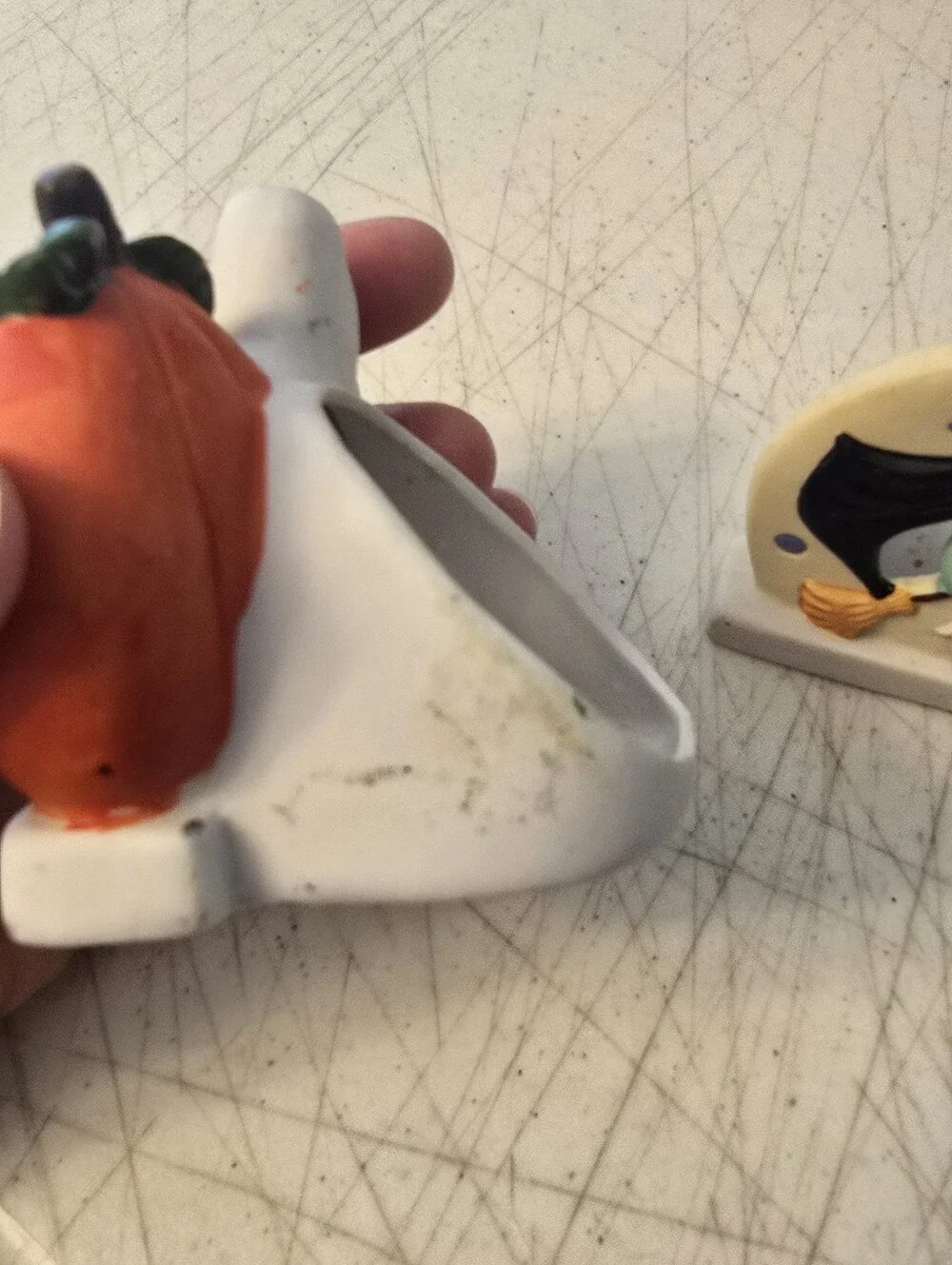 2 Vintage Ceramic Halloween Tealight Candle Holders Witch Ghost Jack O Lantern
